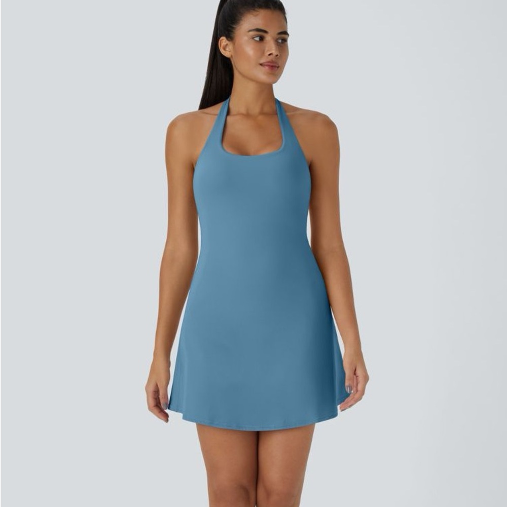 SoftlyZero™ Plush Halter 2-in-1 Pocket Mini Slip Active Dress